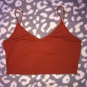 Shein Burnt Orange Cropped Tank-Top